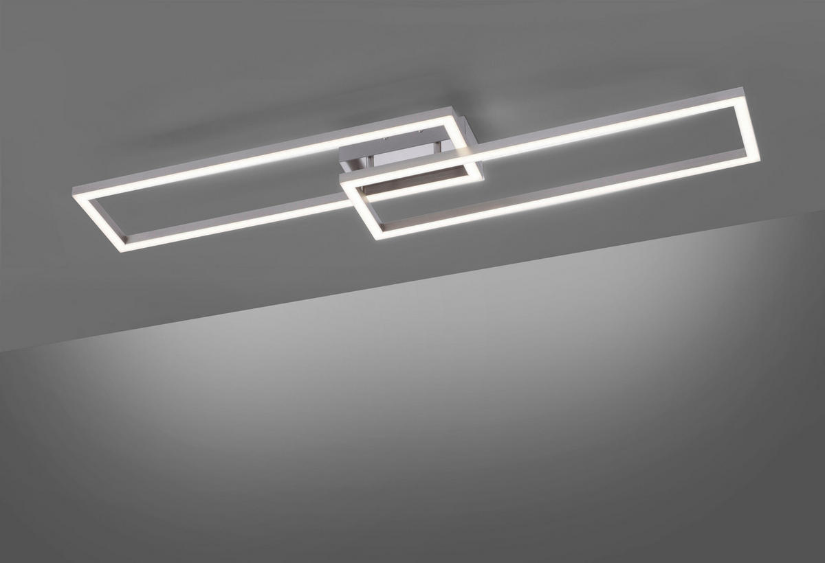 LED-DECKENLEUCHTE Lolasmart-Maxi  Smart 110/26,5/8,5 cm   - Silberfarben, Design, Kunststoff/Metall (110/26,5/8,5cm)
