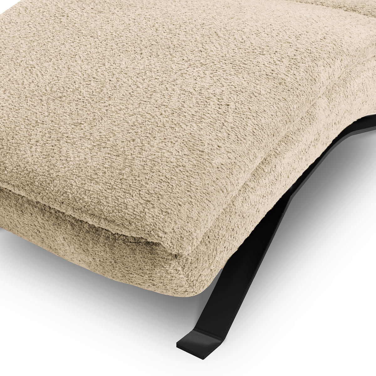 RELAXLIEGE Echtleder Creme  - Creme/Schwarz, Design, Leder/Metall (65/95/171cm) - Celina Home