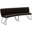 SITZBANK 180/88/81 cm Echtleder Anthrazit Metall  - Anthrazit, Design, Leder/Metall (180/88/81cm) - Valnatura