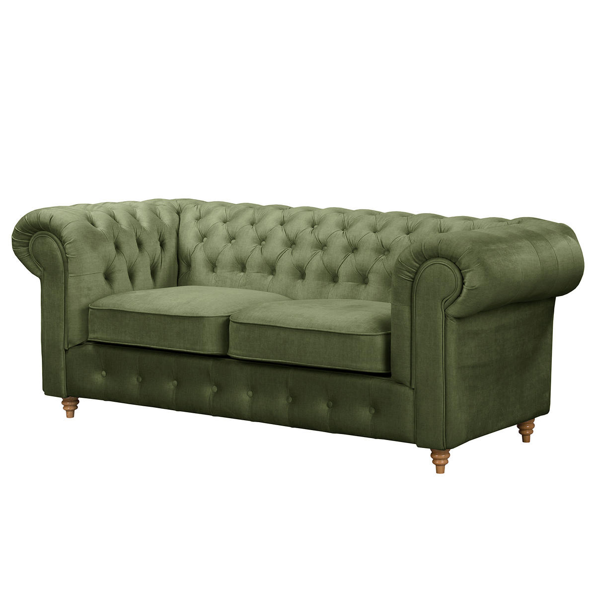 SCHLAFSOFA Mikrofaser Dunkelgrün Armteil links, Armteil rechts  - Dunkelgrün/Braun, Design, Holz/Textil (190/74/91cm) - P & B