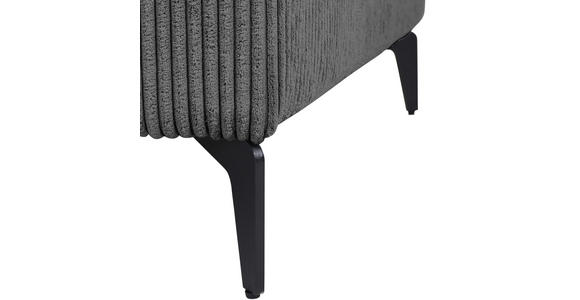 ECKSOFA  in Cord Dunkelgrau  170/285 cm  - Dunkelgrau/Schwarz, KONVENTIONELL, Textil/Metall (170/285cm) - Carryhome