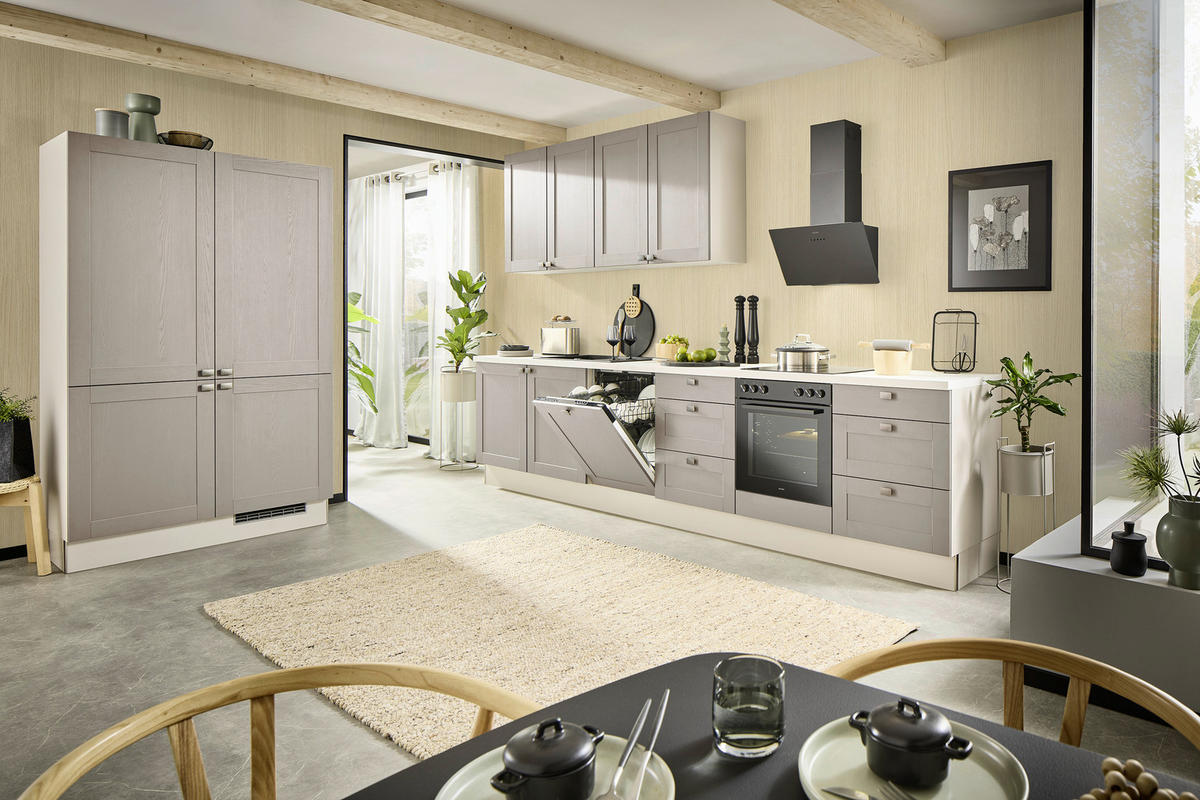 ECKKÜCHE XO50 120/360 cm  in Grau, Kaschmir  - Kaschmir/Creme, Design, Holzwerkstoff/Metall (120/360cm) - Xora