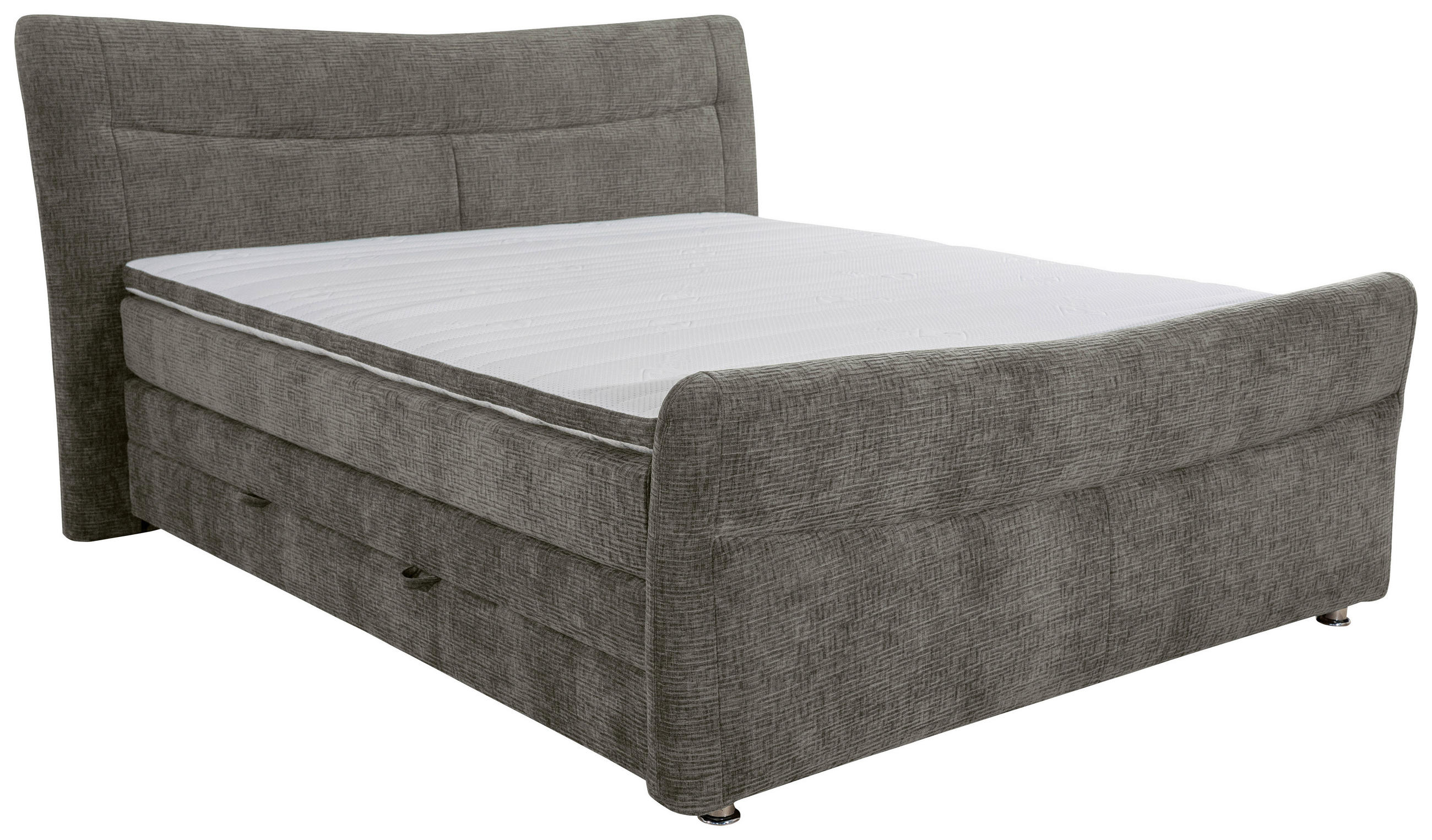 BOXSPRINGBETT 180/200 cm  in Grau  - Chromfarben/Grau, KONVENTIONELL, Textil/Metall (180/200cm) - Esposa