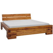 Balkenbett 180 cm x 200 cm in Holz Eichefarben - Eichefarben, Natur, Holz (180/200cm) - Linea Natura