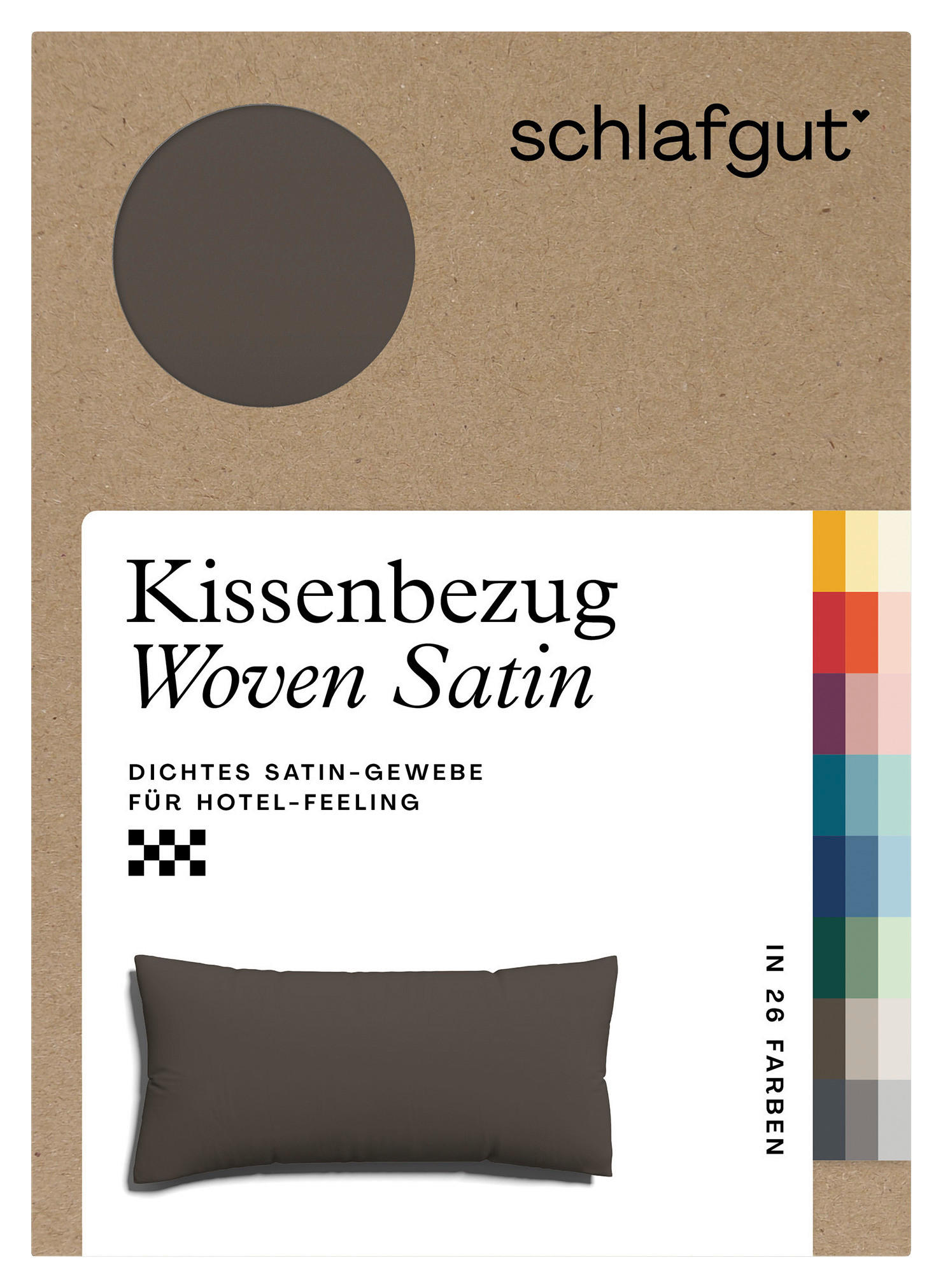 KOPFKISSENBEZUG WOVEN SATIN 40/80 cm  - Dunkelbraun, Basics, Textil (40/80cm) - Schlafgut
