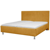 OBLAZINJENA POSTELJA 180 cm   x 200 cm  , tekstil rumena  - barve kroma/rumena, Konvencionalno, umetna masa/tekstil (180/200cm) - Hom`in