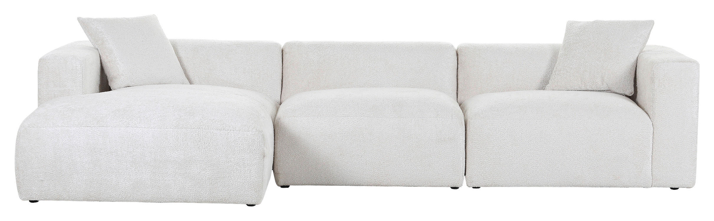 ECKSOFA Creme Chenille  - Creme/Schwarz, MODERN, Kunststoff/Textil (178/323cm) - Carryhome