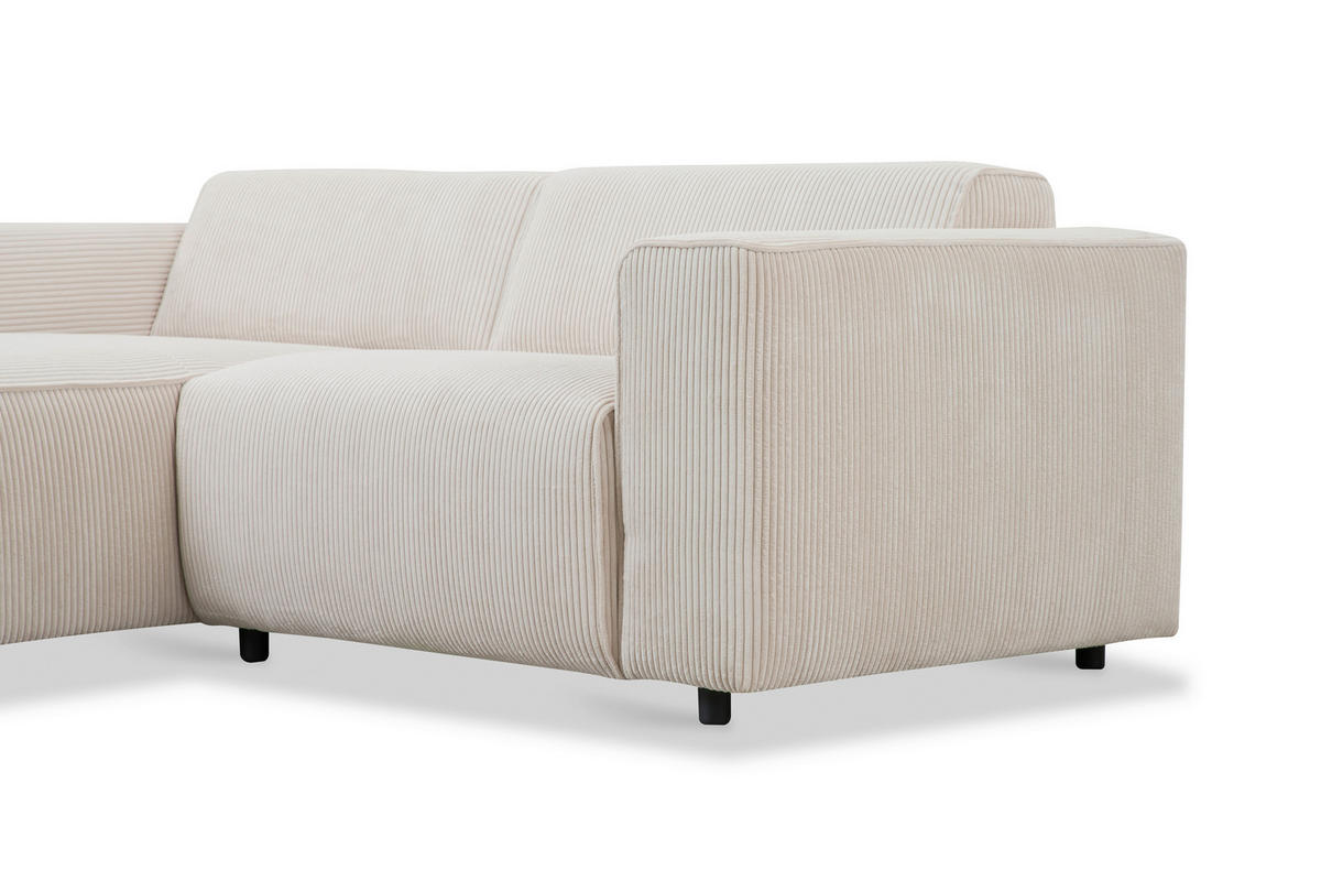 HÖRNSOFFA i manchester cremefärgad  - svart/cremefärgad, Design, textil/plast (161/234cm) - Livetastic