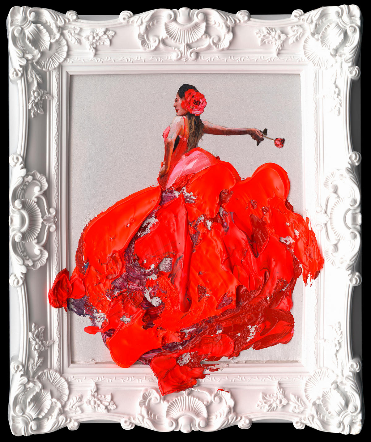 PICTURĂ ÎN ULEI 60/70 cm  - alb/roșu, Trend, plastic/hârtie (60/70cm) - Monee