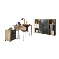 BÜRO erweiterbar, abschließbar Sonoma Eiche, Anthrazit Hochglanz - Anthrazit Hochglanz/Sonoma Eiche, MODERN, Holzwerkstoff/Metall - MID.YOU