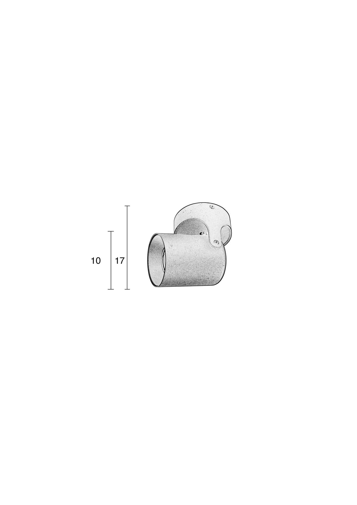 DECKENLEUCHTE 10/17 cm   - Schwarz, Basics, Metall (10/17cm) - Zuiver