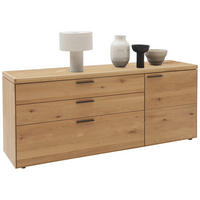 KOMMODE , 181,9/74,5/45,2 cm, 3 Schublade(n)  - Wildeiche/Schwarz, Design, Holz/Metall (181,9/74,5/45,2cm) - Valnatura