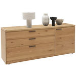 KOMMODE , 181,9/74,5/45,2 cm, 3  - Wildeiche/Schwarz, Design, Holz/Metall (181,9/74,5/45,2cm) - Valnatura