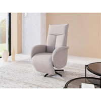 RELAXSESSEL GLENDALE E Chenille Kopfteilverstellung, Rücken echt    - Silberfarben/Schwarz, KONVENTIONELL, Textil/Metall (75/112/82cm) - Sit & More