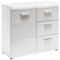 KOMODA   96/86/40 cm   bijela  - bijela/srebrne boje, Design, drvni materijal/plastika (96/86/40cm) - Xora