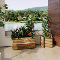 VYVÝŠENÝ ZÁHON  - barvy akácie, Moderní, kov/dřevo (32/34/32cm) - Bessagi Garden