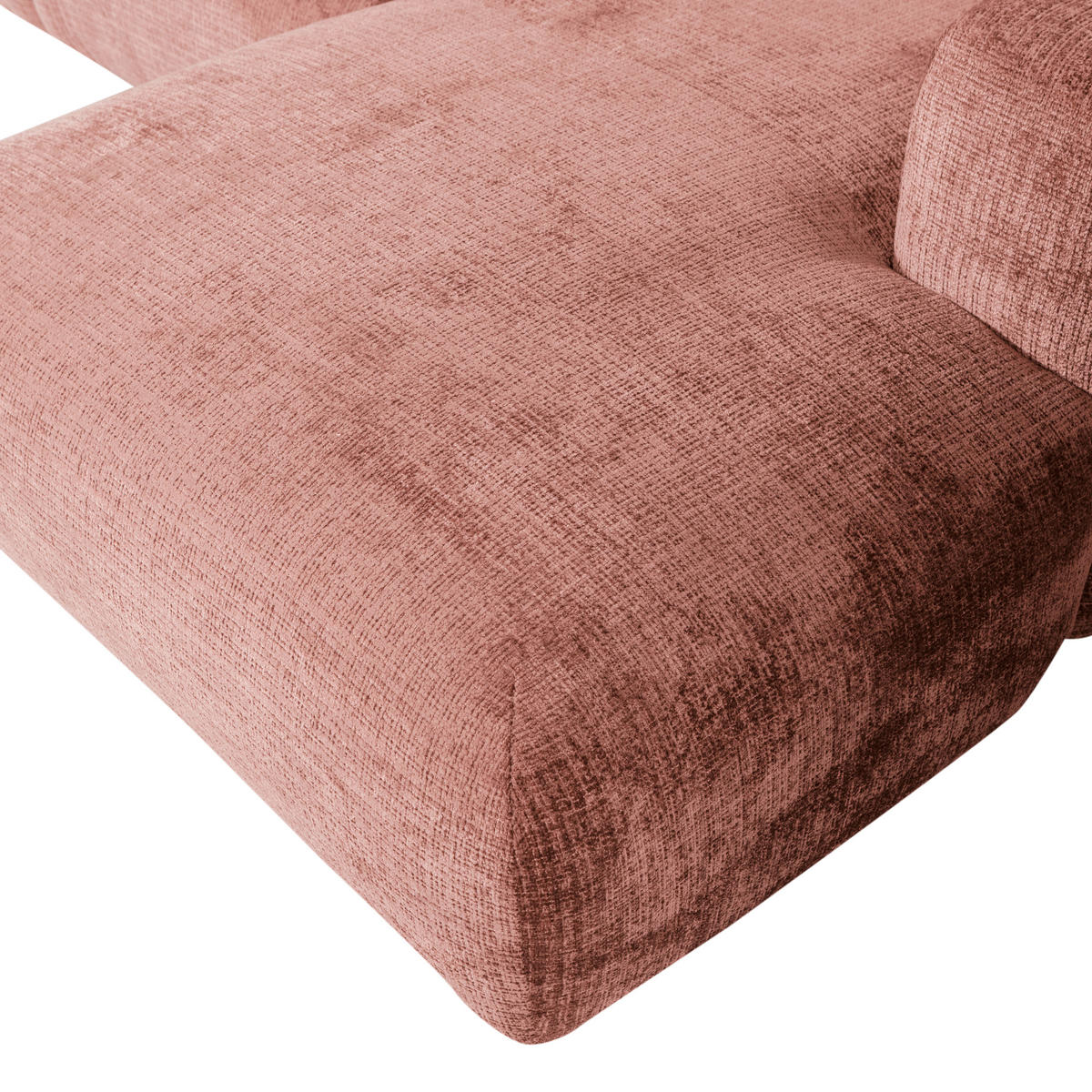 ECKSOFA in Chenille Taupe, Pink  280/165 cm  - Taupe/Pink, Design, Kunststoff/Textil (280/165cm) - Livetastic