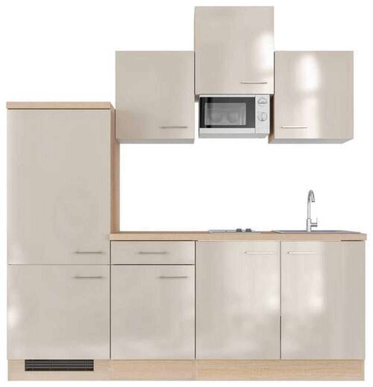 KUCHYŇSKÁ LINKA NEPAL 210 - Sonoma dub/kašmírová, Moderní, kov/kompozitní dřevo (210cm) - FlexWell