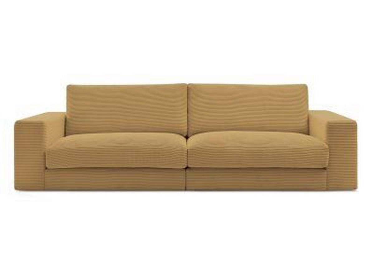3-SITZER-SOFA LEONARD Cord Gelb  - Gelb/Schwarz, MODERN, Kunststoff/Textil (274/77/109cm)
