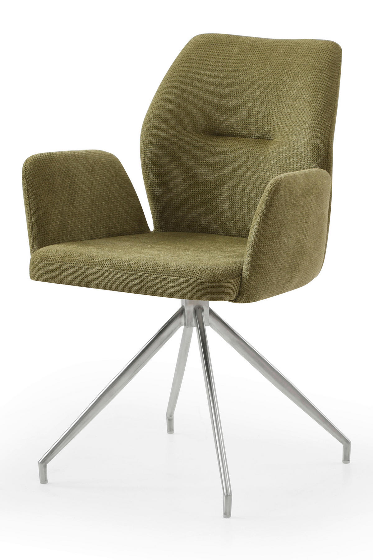 ARMLEHNSTUHL  in Struktur  - Silberfarben/Grün, MODERN, Textil/Metall (60/89/62cm) - Livetastic