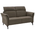 2-SITZER-SOFA Graubraun Echtleder  - Graubraun/Schwarz, KONVENTIONELL, Leder/Metall (178/103/95cm) - Dieter Knoll