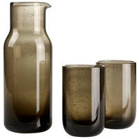 KARAFFE MIT TRINKGLÄSERN 2.09 L    - Braun, Trend, Glas - Novel