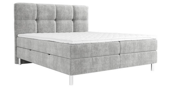 BOXBETT 180/200 cm in Hellgrau - Chromfarben/Hellgrau, Design, Holz/Holzwerkstoff (180/200cm) - Esposa