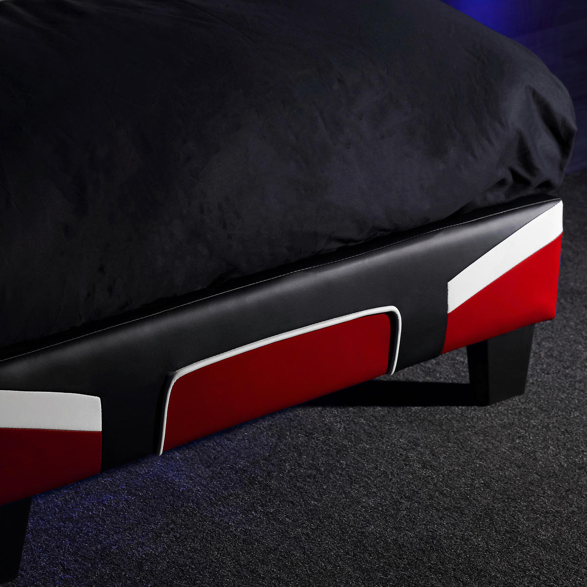 BETT 90/190 cm  in Rot, Schwarz, Weiß  - Rot/Schwarz, MODERN, Holzwerkstoff/Kunststoff (90/190cm) - X Rocker