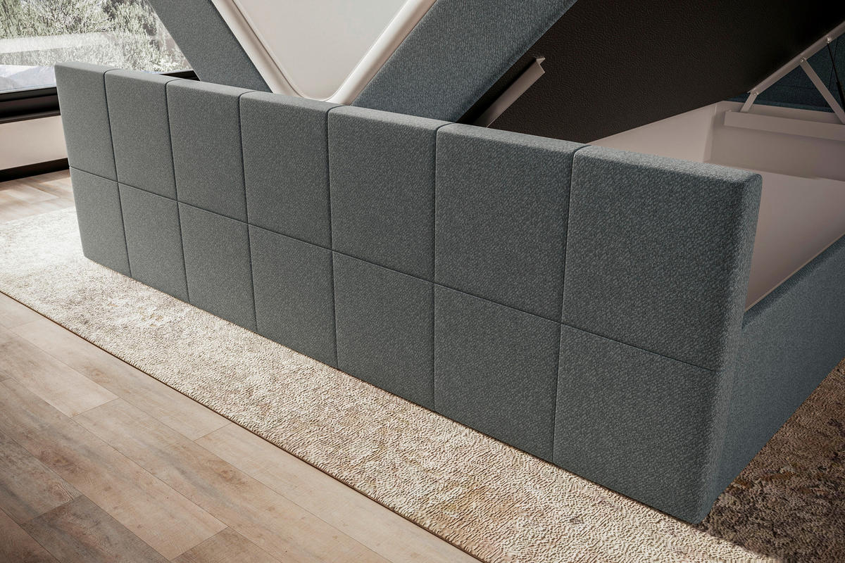 BOXBETT 160/200 cm  in Grau  - Grau, KONVENTIONELL, Kunststoff/Textil (160/200cm) - Boxxx