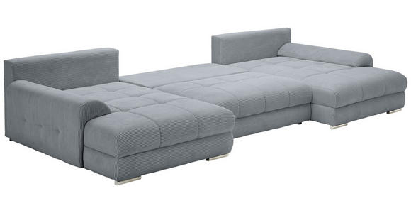 WOHNLANDSCHAFT  in Cord Dunkelgrau  - Chromfarben/Dunkelgrau, KONVENTIONELL, Kunststoff/Textil (180/376/180cm) - Carryhome