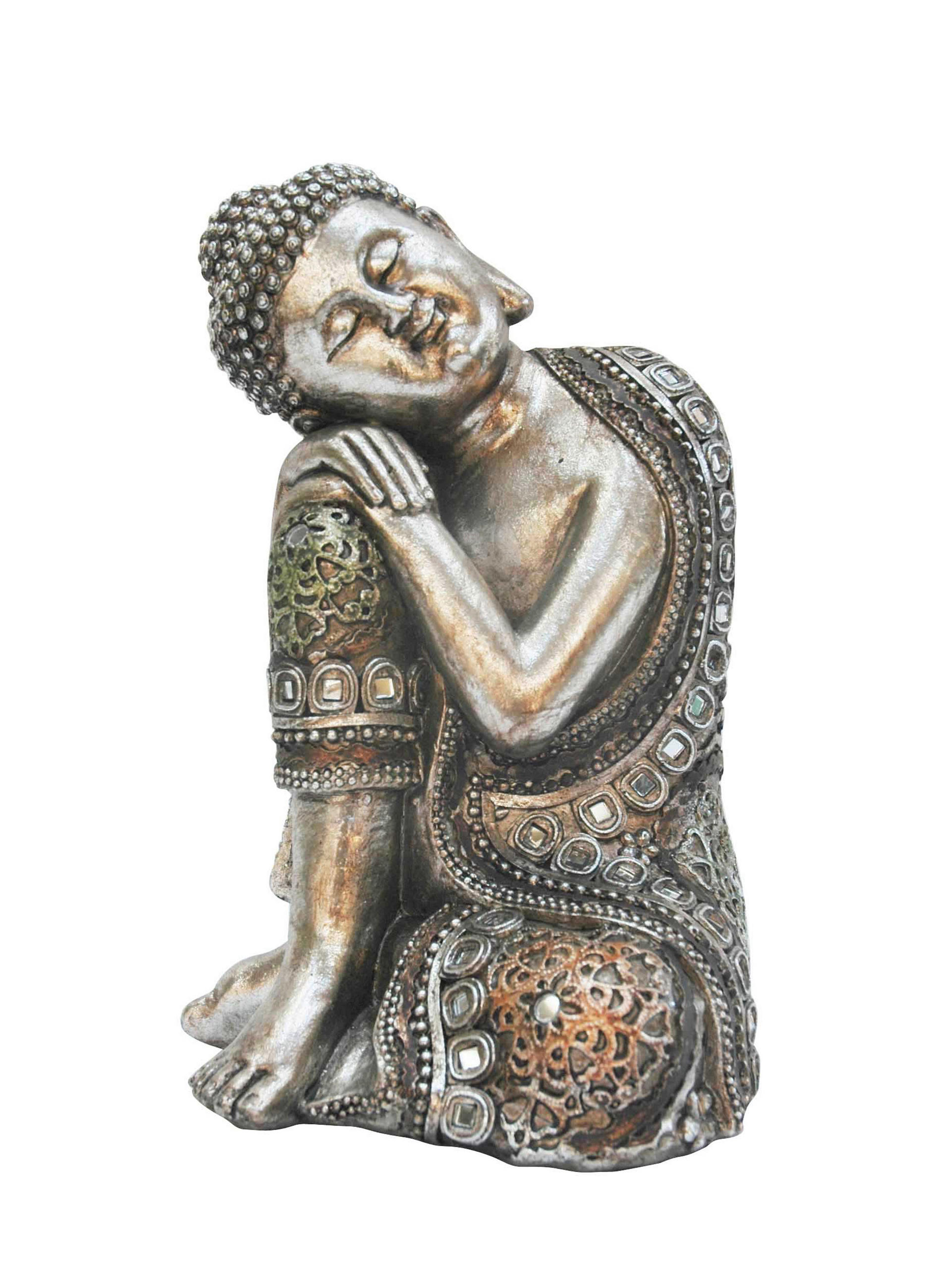 BUDDHA 15/23/14 cm  - Silberfarben, Basics, Kunststoff (15/23/14cm) - Ambia Home