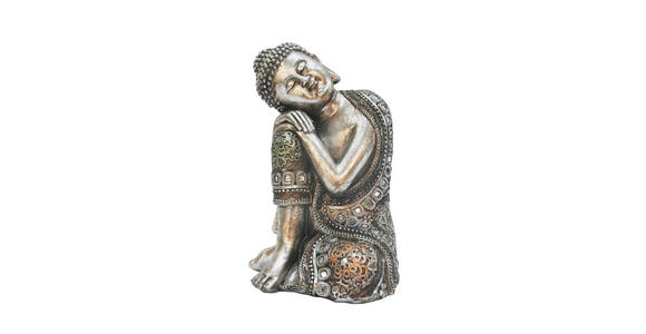 BUDDHA 15/23/14 cm  - Silberfarben, Basics, Kunststoff (15/23/14cm) - Ambia Home