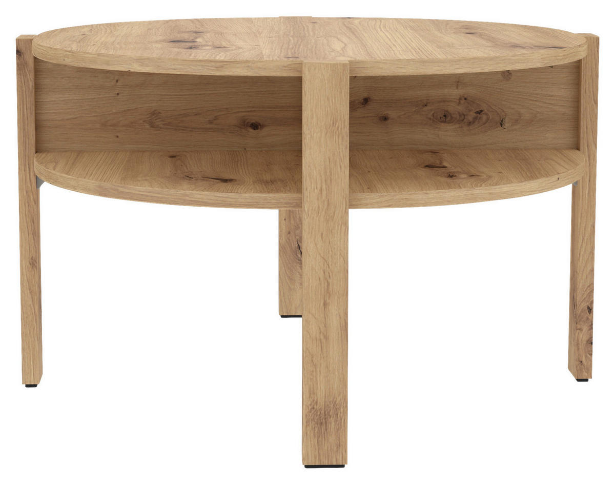 COUCHTISCH in Holzwerkstoff 74,4/74,4/45,5 cm  - Eichefarben/Eiche Artisan, Romantik / Landhaus, Holzwerkstoff (74,4/74,4/45,5cm) - Ti'me