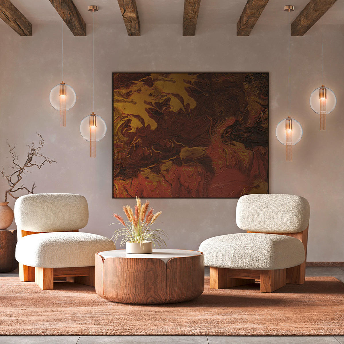 PENDELLEUCHTE 20/37 cm    - Transparent/Bronzefarben, Trend, Glas/Metall (20/37cm) - MAYTONI