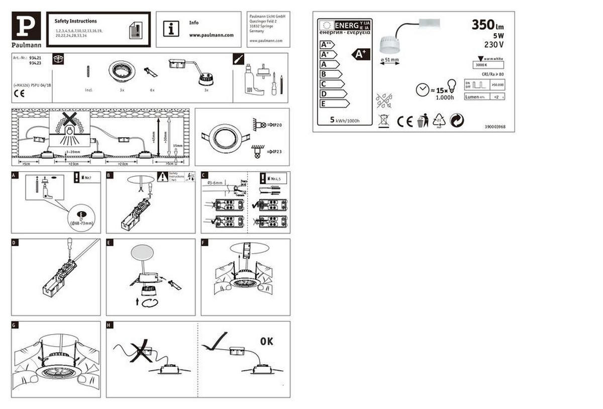 EINBAUSPOT-SET 9,0 cm  - Basics (9,0cm) - Paulmann