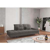 RÉCAMIERE in Flachgewebe Graphitfarben  - Schwarz/Graphitfarben, KONVENTIONELL, Textil/Metall (231/90/122cm) - Sit & More