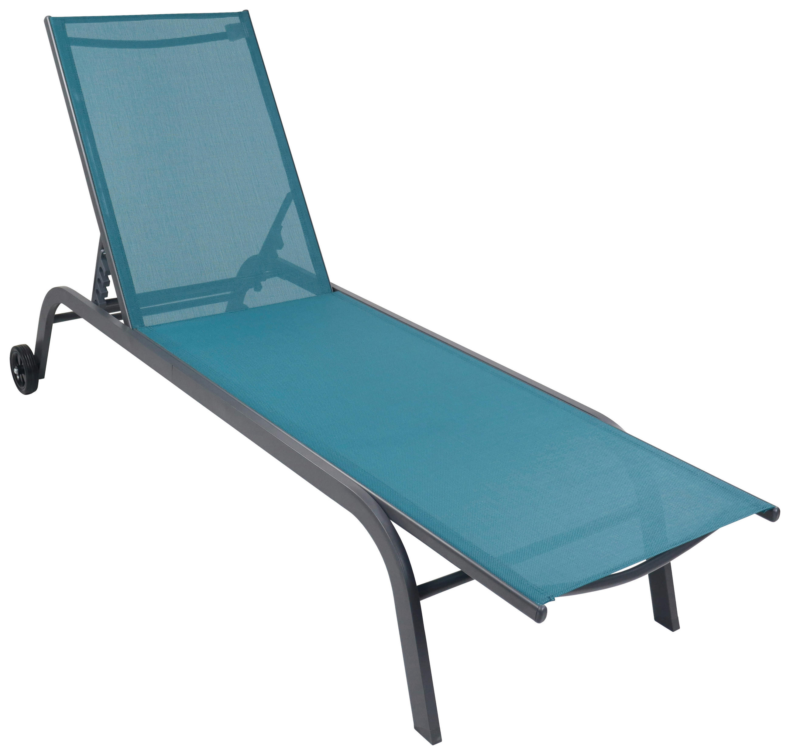 GARTENLIEGE 32/58/192 cm  - Blau, MODERN, Kunststoff/Textil (32/58/192cm) - Ambia Garden
