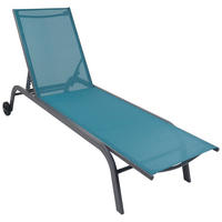 GARTENLIEGE 32/58/192 cm  - Blau, MODERN, Kunststoff/Textil (32/58/192cm) - Ambia Garden