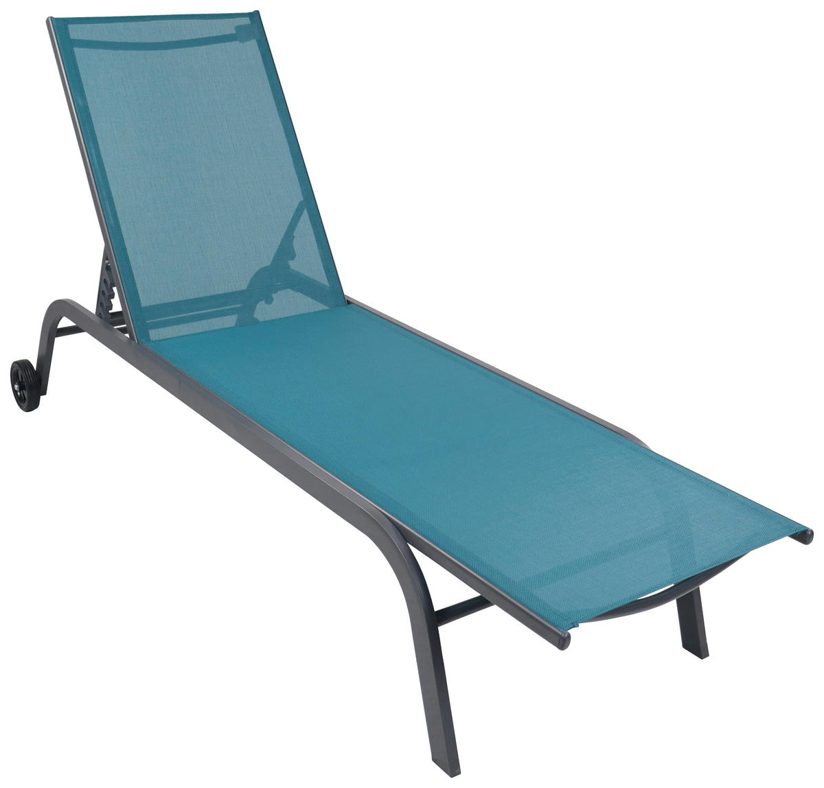 GARTENLIEGE 32/58/192 cm  - Blau, MODERN, Kunststoff/Textil (32/58/192cm) - Ambia Garden
