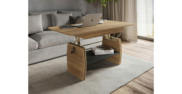 COUCHTISCH 95-125/60/51,5-61,5 cm rechteckig Eichefarben  - Eichefarben, KONVENTIONELL, Holzwerkstoff (95-125/60/51,5-61,5cm) - Xora