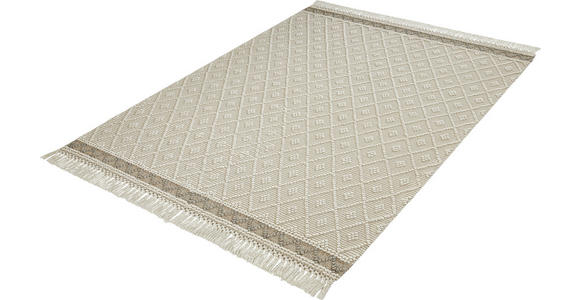 HANDWEBTEPPICH 130/190 cm Sylt Silberfarben, Beige  - Beige/Silberfarben, Natur, Textil (130/190cm) - Linea Natura