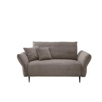 2-SITZER-SOFA in Cord Graubraun  - Graubraun/Schwarz, Design, Textil/Metall (163/97/102cm) - Livetastic