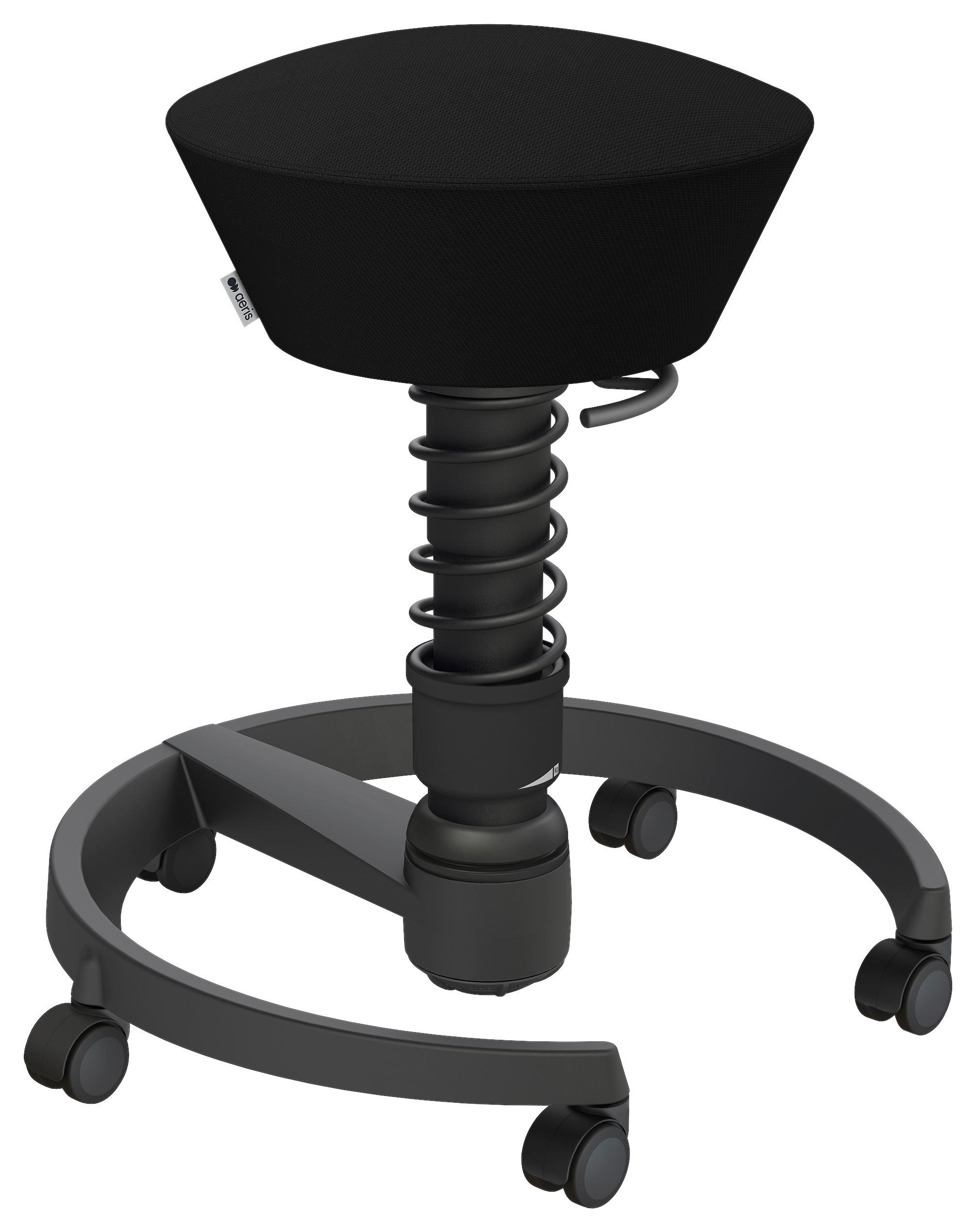 BÜROHOCKER Wollmischung Schwarz  - Schwarz, Basics, Kunststoff/Textil (55/45,66/55cm) - Aeris