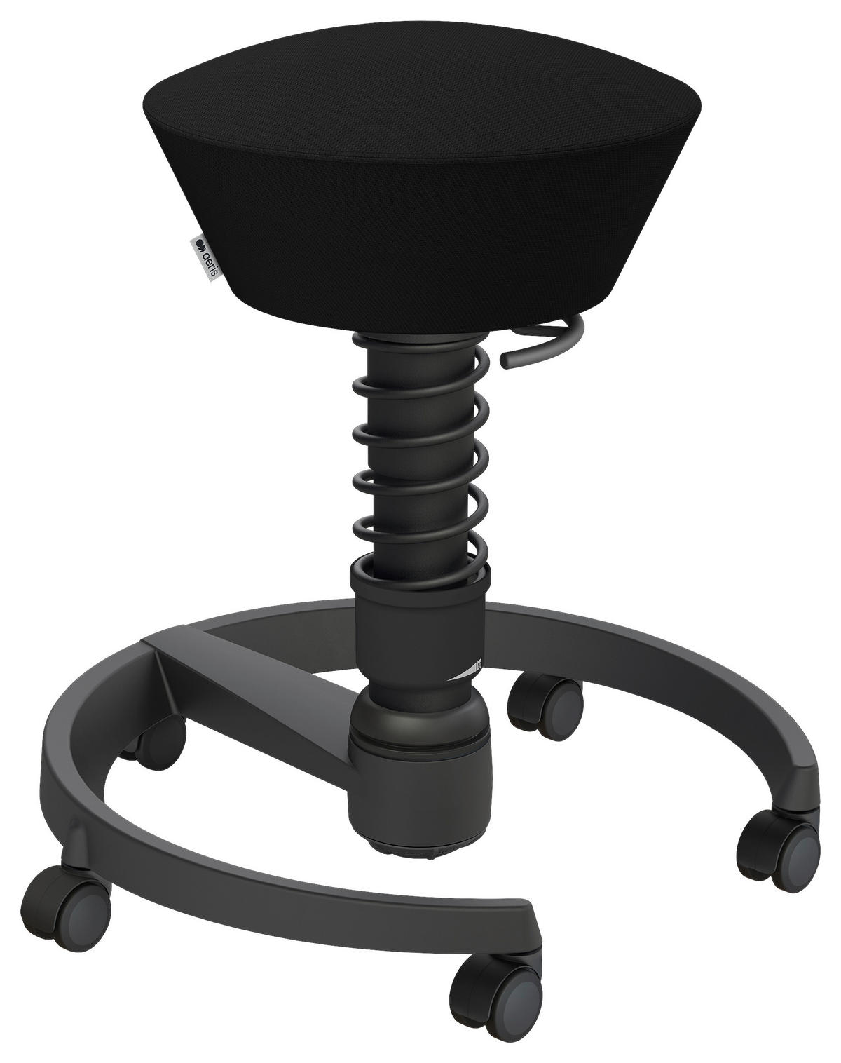 BÜROHOCKER Wollmischung Schwarz  - Schwarz, Basics, Kunststoff/Textil (55/45,66/55cm) - Aeris