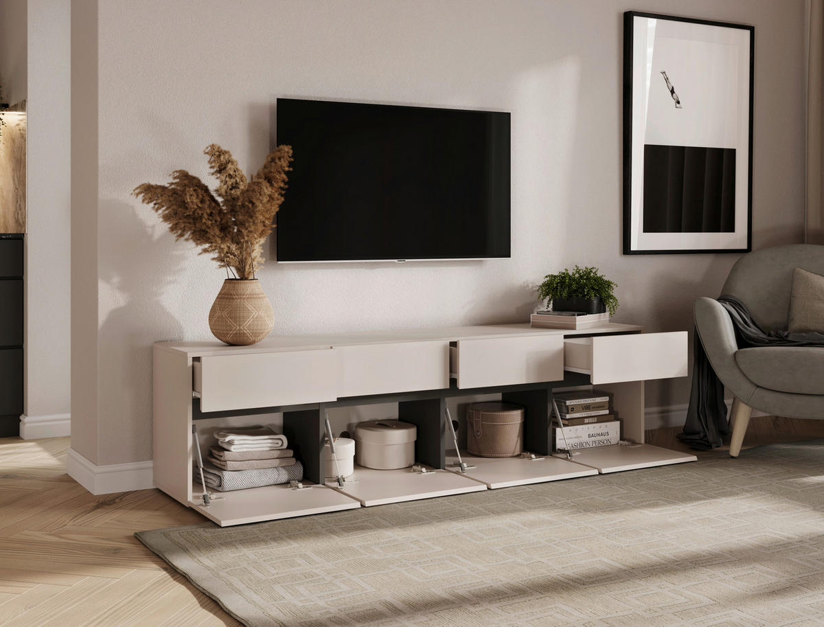 NIZKA OMARICA kašmir  - črna/kašmir, Design, leseni material (200/52,8/40cm) - Xora