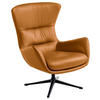 OHRENSESSEL in Cognac  - Cognac/Schwarz, Design, Leder/Metall (84/104/96cm) - home24