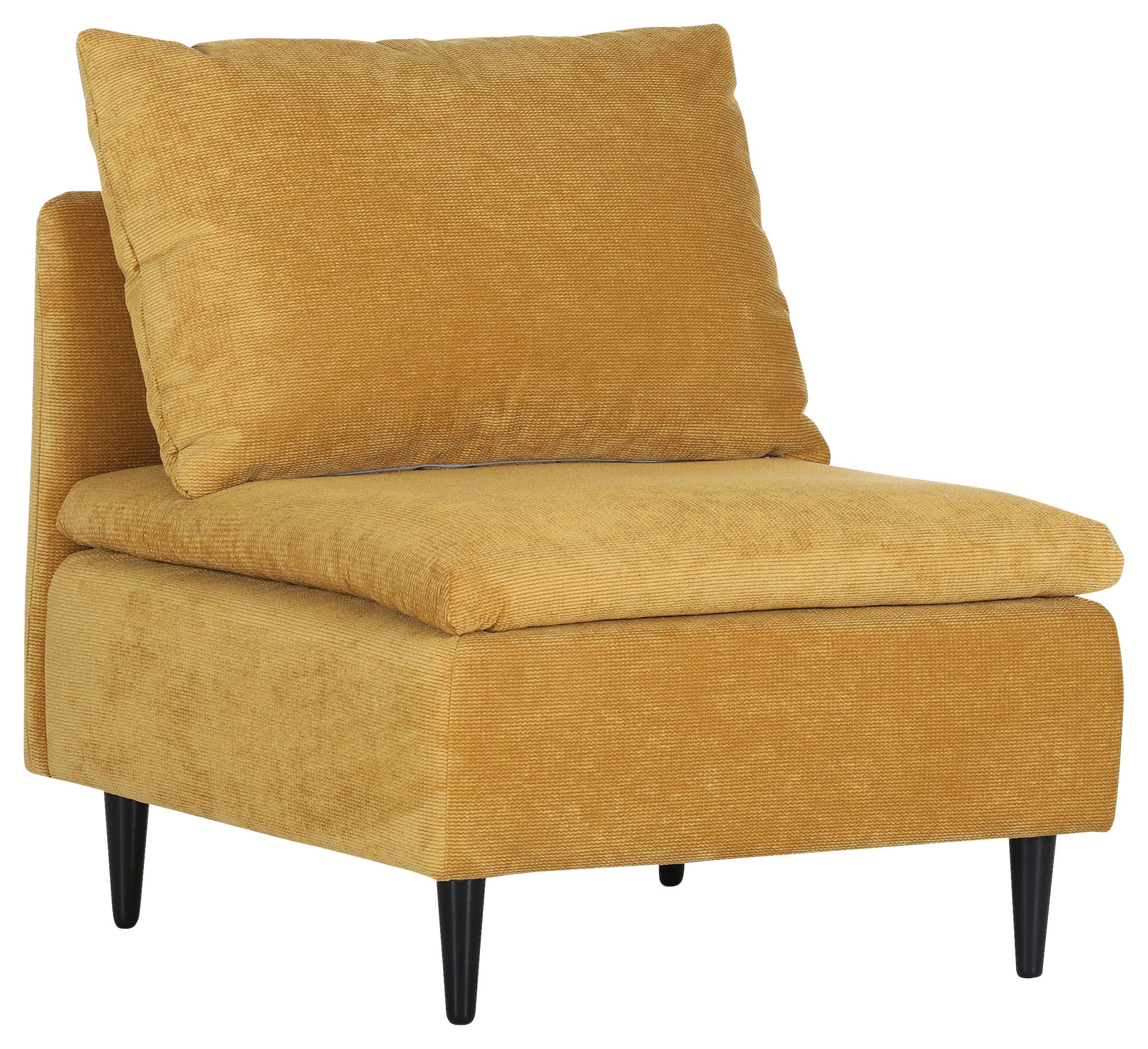 SOFAELEMENT  in Flachgewebe Senfgelb  - Senfgelb/Schwarz, KONVENTIONELL, Holz/Textil (77/72/83cm) - MID.YOU