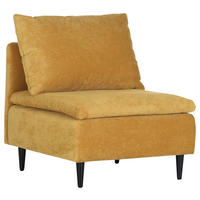 SOFAELEMENT Senfgelb Flachgewebe Rückenkissen, Rücken echt  - Senfgelb/Schwarz, KONVENTIONELL, Holz/Textil (77/72/83cm) - Carryhome
