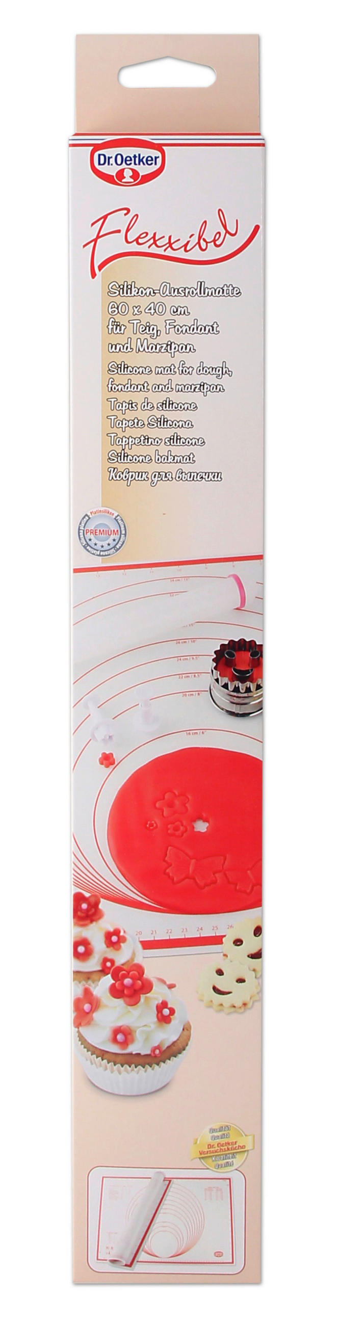BACKMATTE  - Rot/Weiß, Basics, Kunststoff (40/60cm) - Dr.Oetker