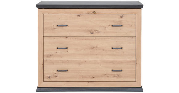 WICKELKOMMODE Benton 110/89,5/43 cm - Eichefarben/Dunkelgrau, Natur, Holzwerkstoff/Kunststoff (110/89,5/43cm) - My Baby Lou